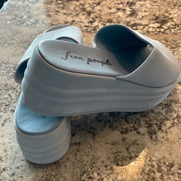 Free People Harbor Platform Sandal Indigo Blue EU 38 US 8 - Picture 7 of 9